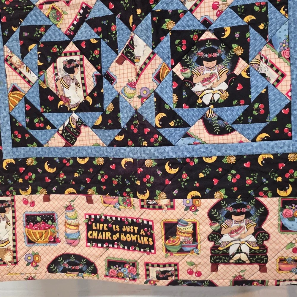 Mary Engelbreit Life is Just a Chair of Bowlies Wall Hanging Folk Art 34.5x34